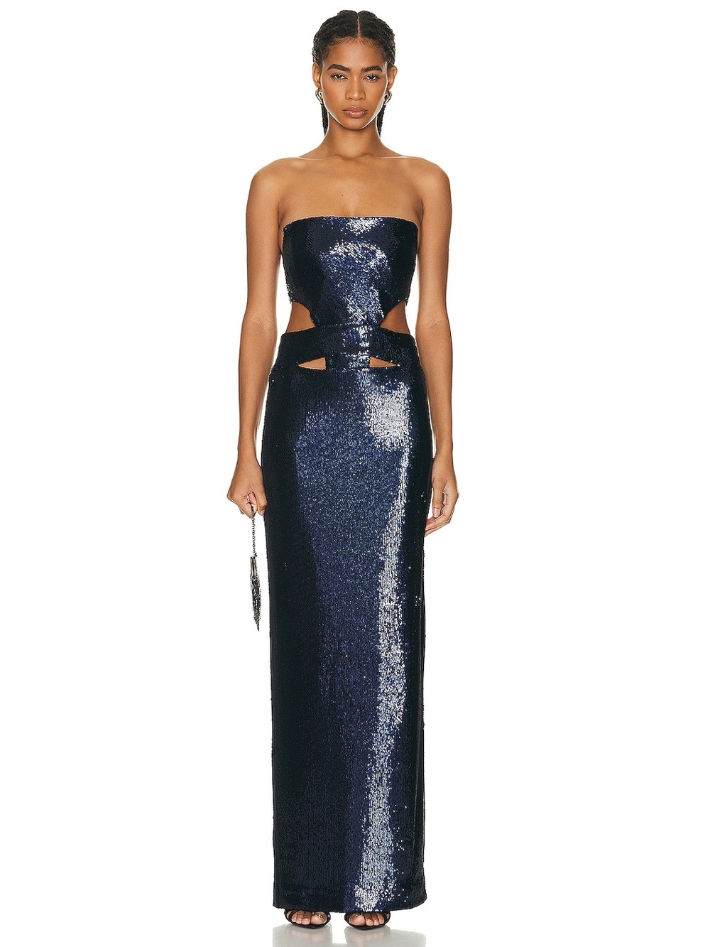 Et Ochs Ava Gown Sequin Strapless Evening Dress with Side Cut-Outs